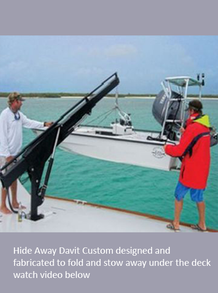 hide away davit custom designed and fabricated