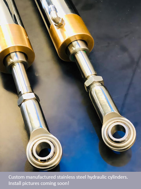 custom manufactured stainless steel hydraulic cylinders